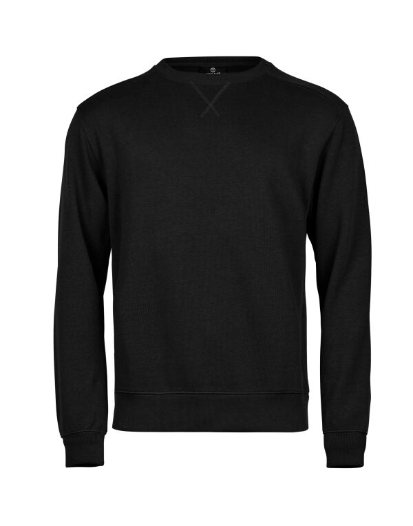 TJ5504 Tee Jays Ribbed Interlock Crewneck Black