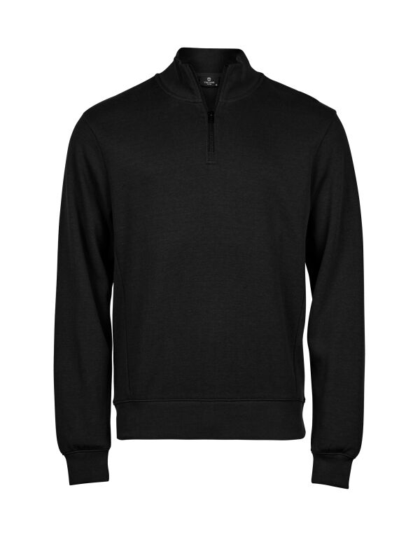 TJ5506 Tee Jays Ribbed Interlock Half Zip Black