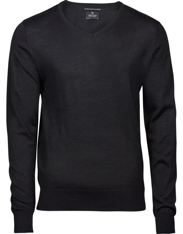 TJ6001 Tee Jays Men’s V Neck Knitted Sweater Black