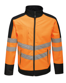 TRA625 Regatta High Visibility Pro 3 Layer Softshell Orange/Navy