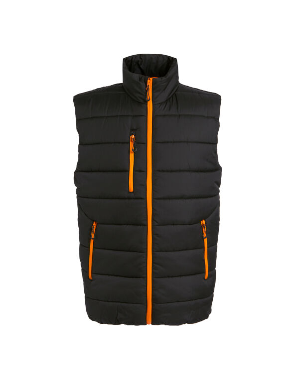 TRA892 REGATTA PROFESSIONAL Men’s Navigate Thermal Bodywarmer Black Orange Pop