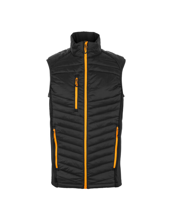 TRA894 REGATTA PROFESSIONAL Men’s Navigate Hybrid Bodywarmer Black Orange Pop
