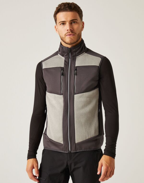 TRA914 Mineral Grey/Ash E-Volve Unisex Knit Effect Stretch Bodywarmer