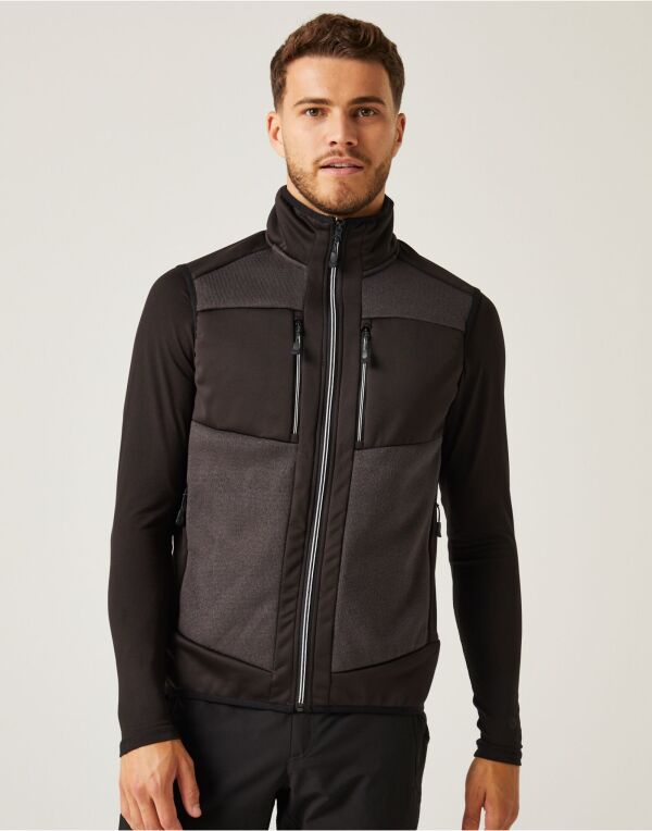 TRA914 Ash/Black E-Volve Unisex Knit Effect Stretch Bodywarmer
