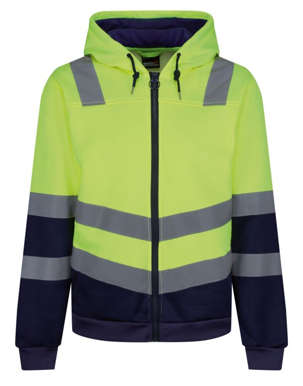 TRF625 Regatta High Visibility Pro Hi Vis Full Zip Hoodie Hi-Vis Yellow/Navy