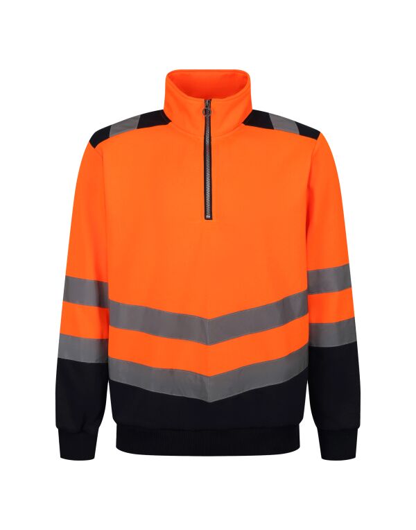 TRF670 Hi Vis Orange/Navy Pro Two Tone 1/4 Zip Sweat Top
