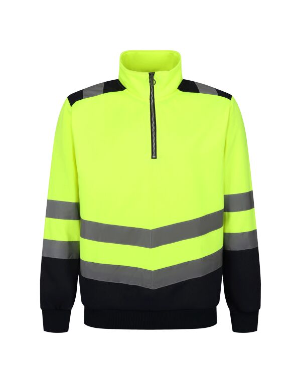 TRF670 Regatta High Visibility Pro Two Tone 1/4 Zip Sweat Top Hi-Vis Yellow/Navy