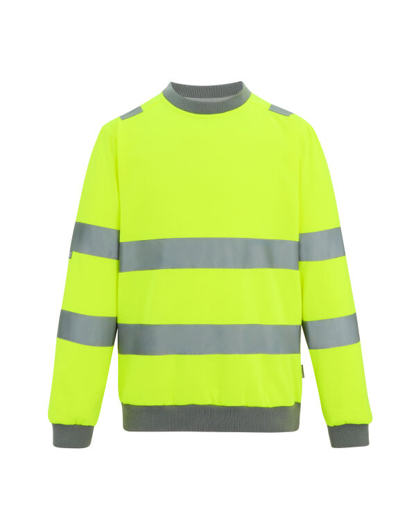 TRF813 Regatta High Visibility Hi-Vis Pro Contrast Crew Neck Sweatshirt Hi-Vis Yellow