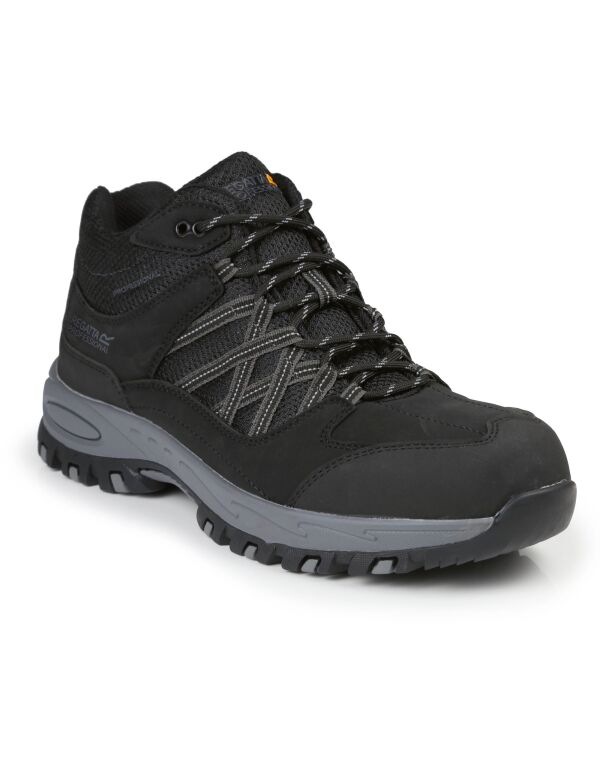 TRK200 Regatta Safety Footwear Sandstone SB Safety Hiker Black/Granite