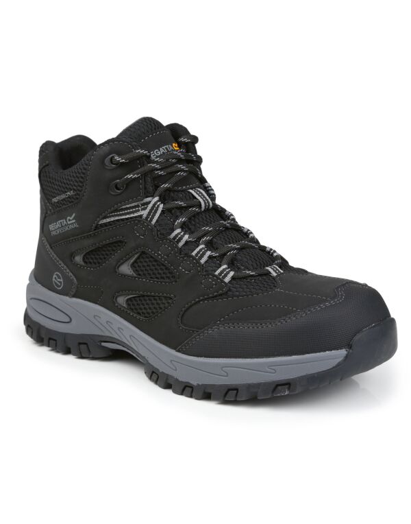 TRK201 Regatta Safety Footwear Mudstone S1P Safety Hiker Boot Black/Granite