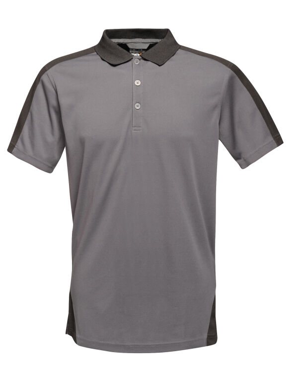 TRS174 REGATTA PROFESSIONAL Contrast Quick Wicking Polo Shirt Seal Grey/Black