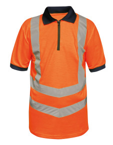 TRS189 Regatta High Visibility Pro Two Tone Wicking Polo Shirt Orange/Navy