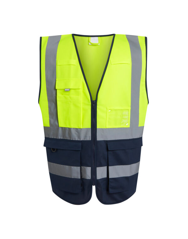 TRS251 Regatta High Visibility Hi Vis Executive Vest Hi-Vis Yellow/Navy