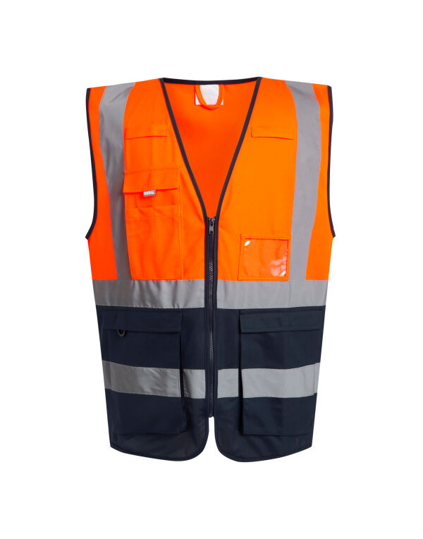 TRS251 Regatta High Visibility Hi Vis Executive Vest Hi Vis Orange/Navy