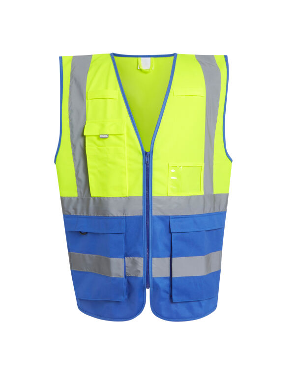 TRS251 Regatta High Visibility Hi Vis Executive Vest Hi Vis Yellow/Royal Blue