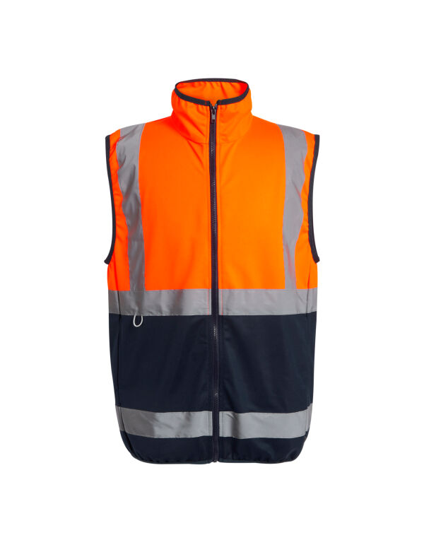 TRS257 Regatta High Visibility Hi Vis Pro Full Zip Gilet Hi Vis Orange/Navy