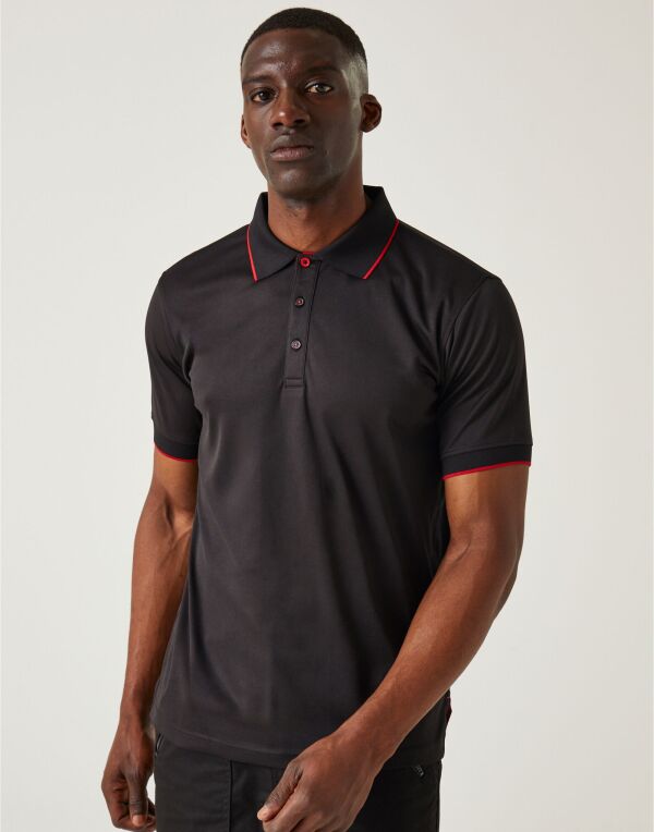 TRS264 REGATTA PROFESSIONAL Navigate Short Sleeve Polo Black/Classic Red