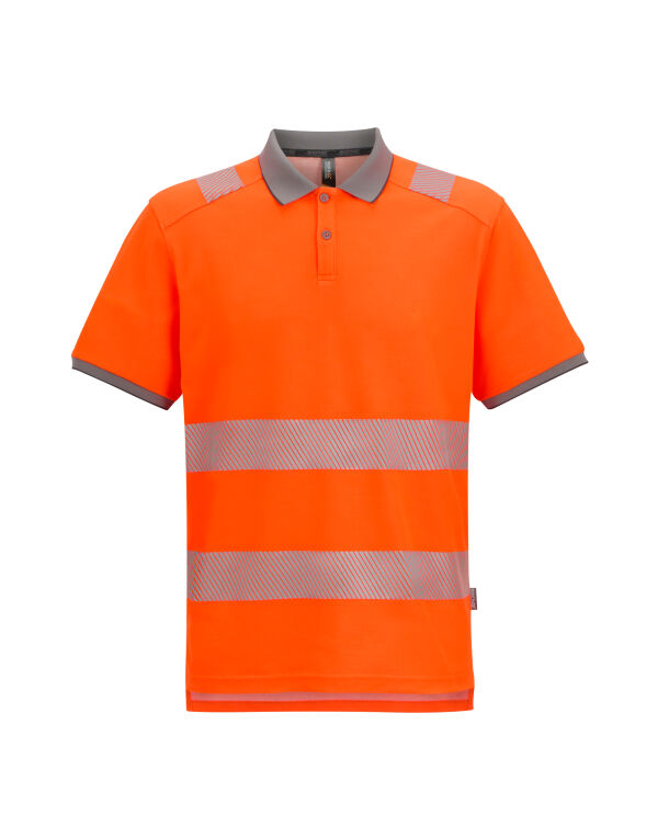 TRS320 REGATTA HIGH VISIBILITY Pro Comfort Polycotton Polo Black/Hi-Vis Orange