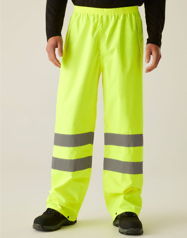 TRW498 Regatta High Visibility Pro Packaway Overtrousers Yellow