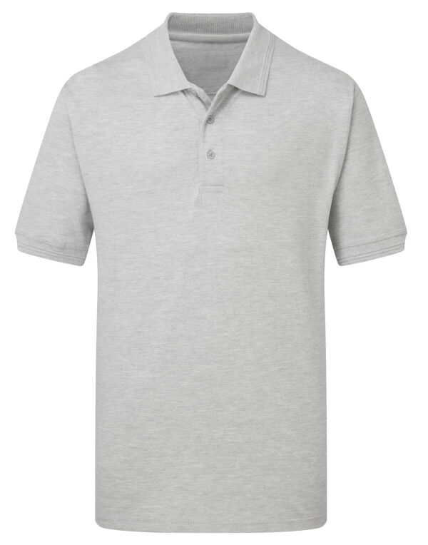 UCC004 Heather Grey UCC Heavyweight Polo