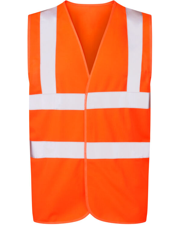 UCC054 Ultimate Clothing Company 4-Band Safety Waistcoat Hi Vis Orange