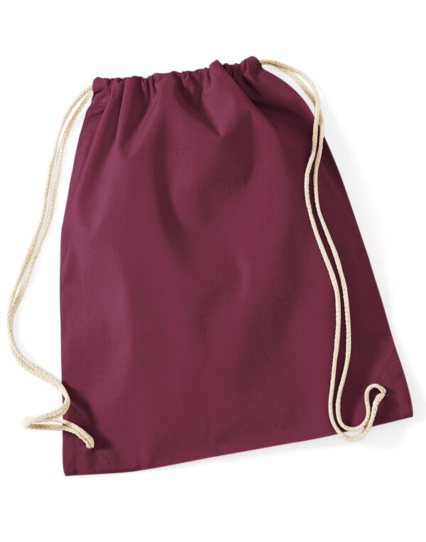 W110 Westford Mill Cotton Gymsac Burgundy W110 Westford Mill Cotton Gymsac Burgundy