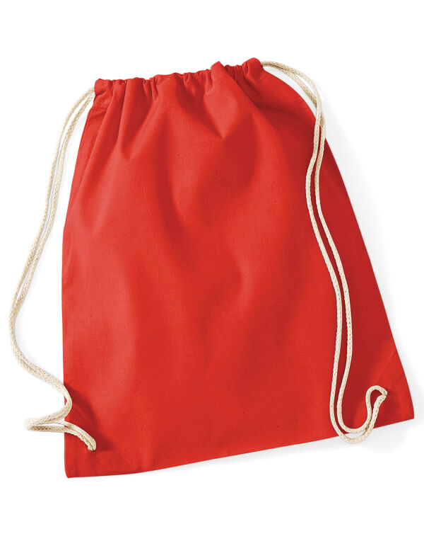 W110 Westford Mill Cotton Gymsac Bright Red W110 Westford Mill Cotton Gymsac Bright Red