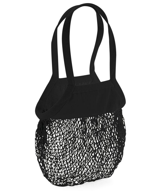 W150 Westford Mill Organic Cotton Mesh Grocery Bag Black