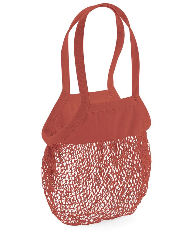 W150 Orange Rust Organic Cotton Mesh Grocery Bag