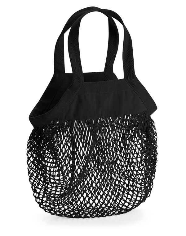 W151 Westford Mill Organic Cotton Mini Mesh Grocery Bag Black W151 Westford Mill Organic Cotton Mini Mesh Grocery Bag Black