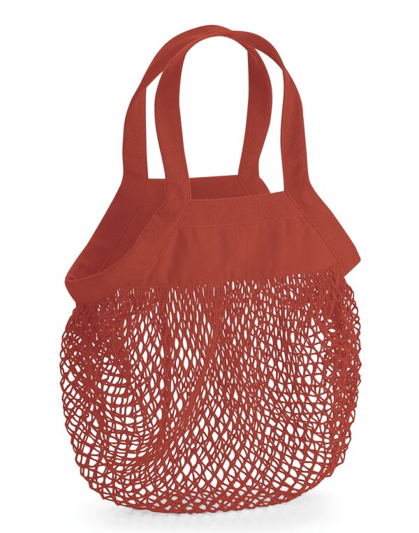 W151 Orange Rust Organic Cotton Mini Mesh Grocery Bag W151 Orange Rust Organic Cotton Mini Mesh Grocery Bag