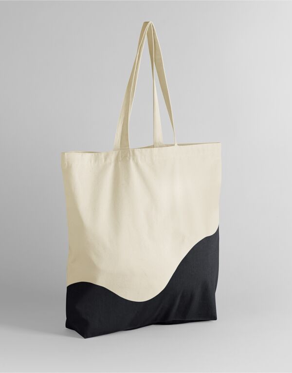 W235 Natural/Black Wave Print Maxi Tote