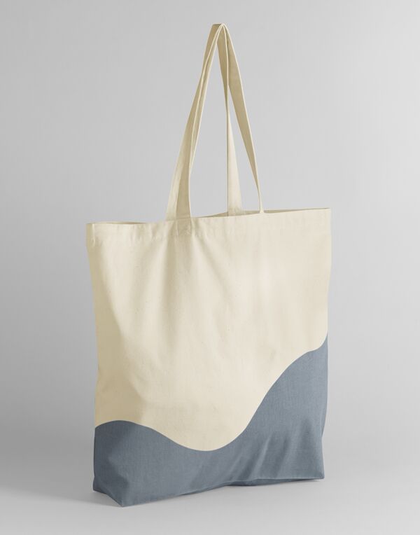 W235 Natural/Blue Grey Wave Print Maxi Tote W235 Natural/Blue Grey Wave Print Maxi Tote