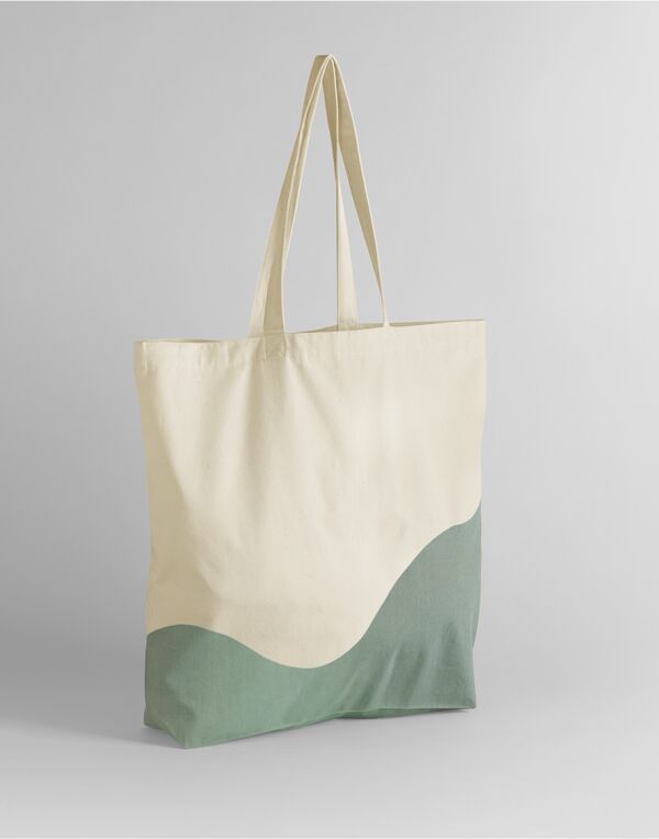 W235 Natural/Dusty Green Wave Print Maxi Tote W235 Natural/Dusty Green Wave Print Maxi Tote