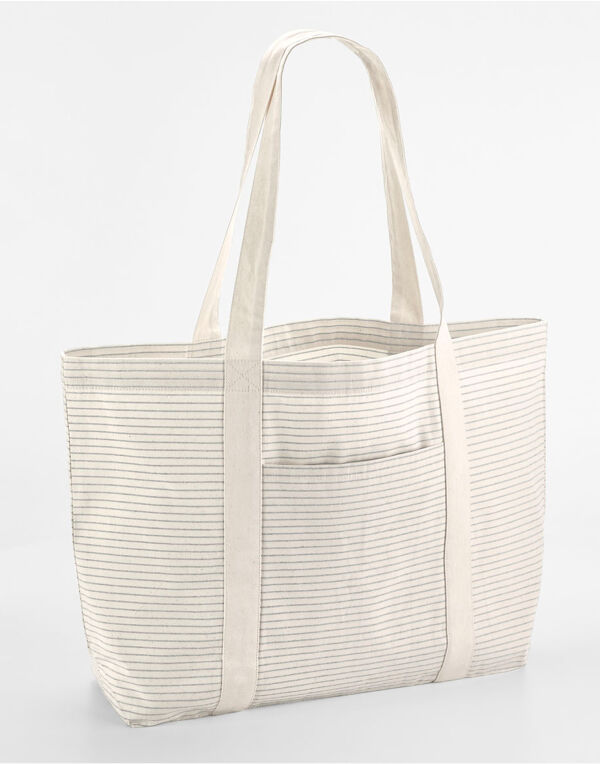 W255 Red Stripe Striped Organic Cotton Shopper