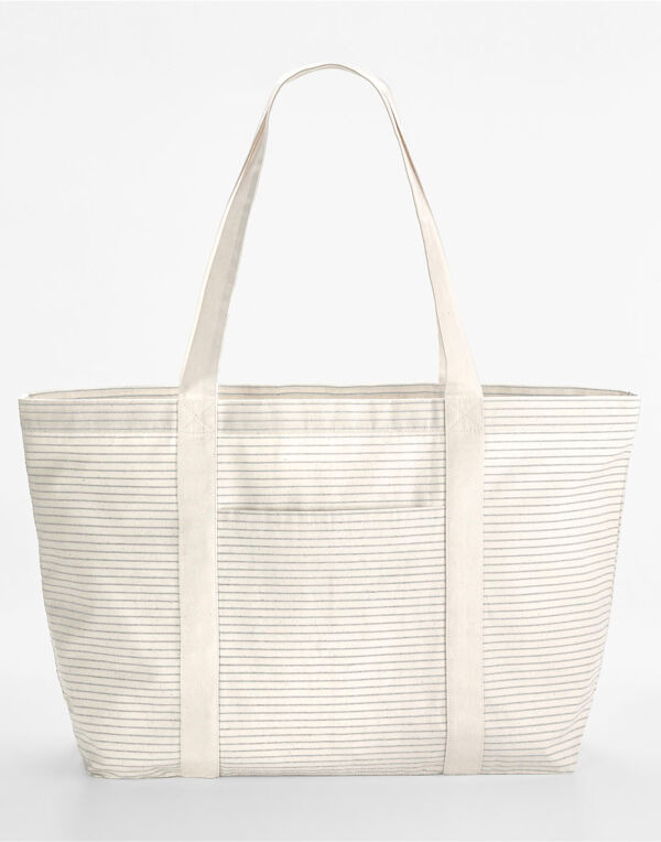 W255 Grey Stripe Striped Organic Cotton Shopper W255 Grey Stripe Striped Organic Cotton Shopper
