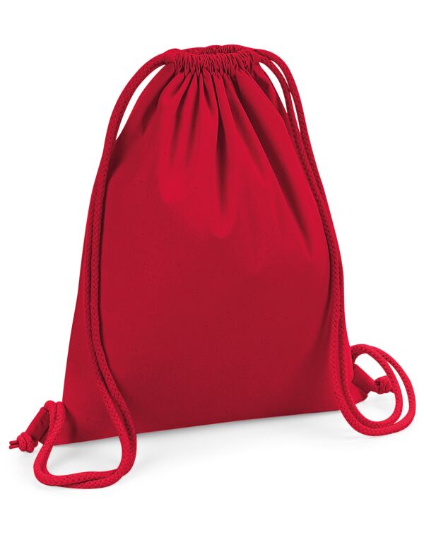 W260 Classic Red Organic Premium Cotton Gymsac