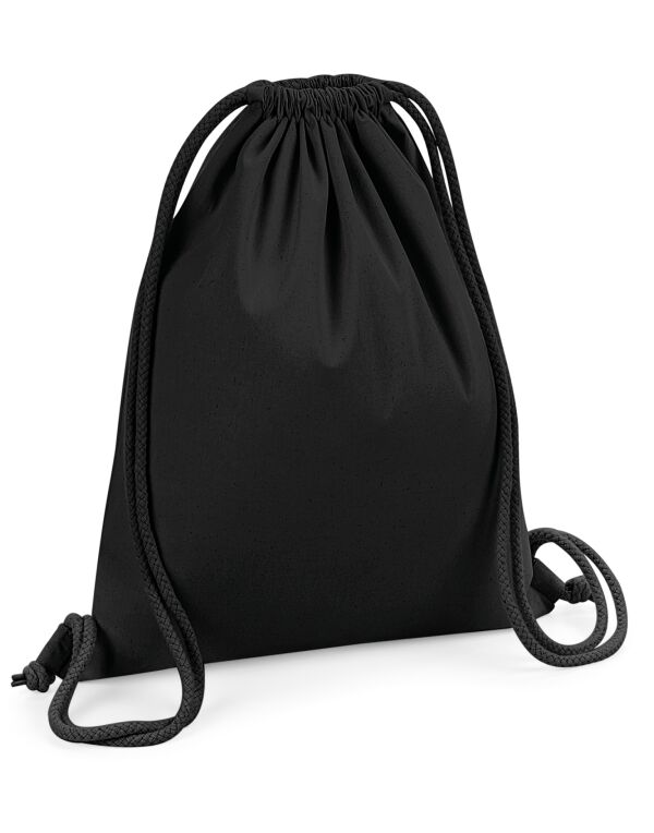 W260 Westford Mill Organic Premium Cotton Gymsac Black W260 Westford Mill Organic Premium Cotton Gymsac Black