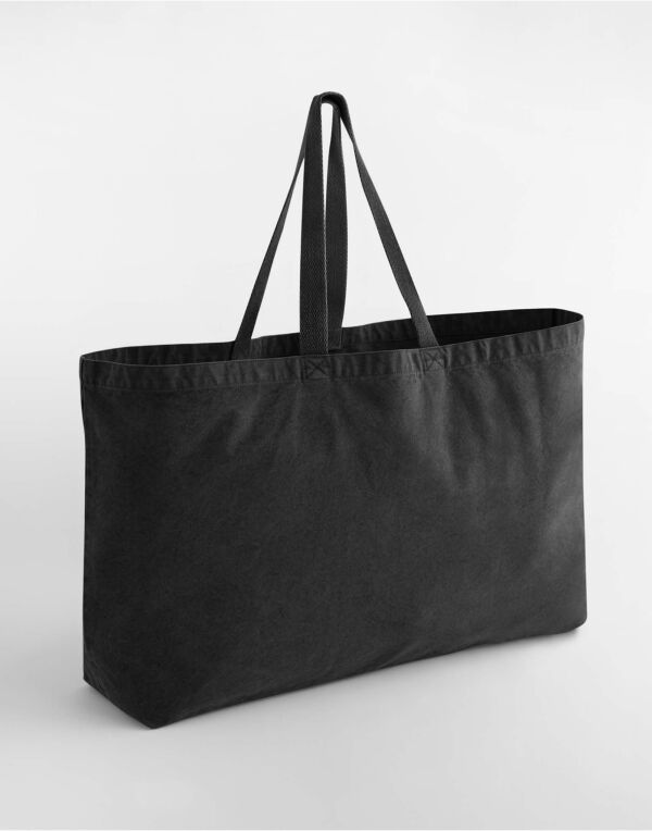 W348 Westford Mill Garment Dyed Oversized Tote Bag Vintage Black