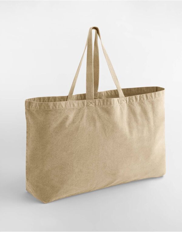 W348 Vintage Sand Garment Dyed Oversized Tote Bag