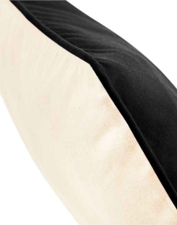 W355 Natural/Black Fairtrade Cotton Piped Cushion Cover
