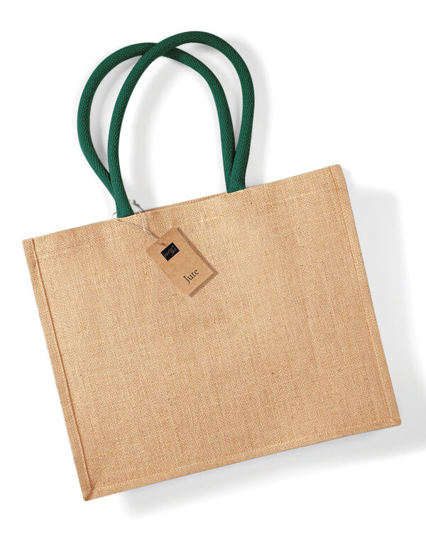 W407 Natural/Forest Green Jute Classic Shopper W407 Natural/Forest Green Jute Classic Shopper