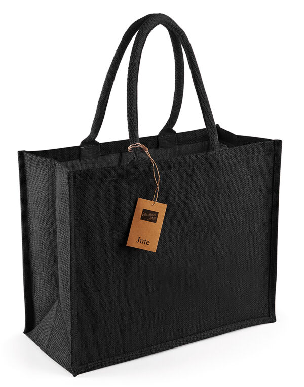 W407 Black/Black Jute Classic Shopper