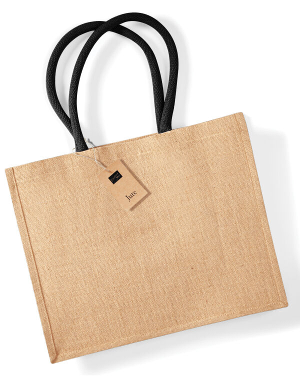W407 Westford Mill Jute Classic Shopper Natural/Black W407 Westford Mill Jute Classic Shopper Natural/Black