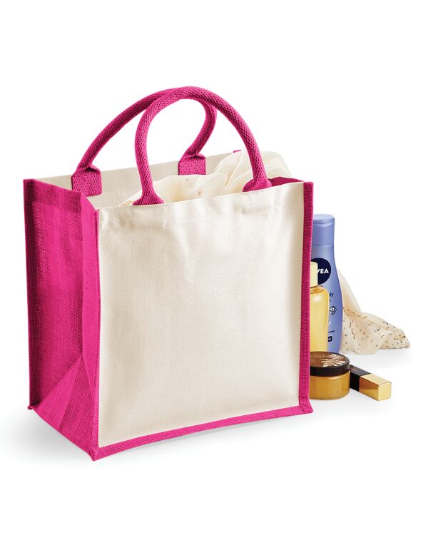 W421 Fuchsia Printers’ Midi Jute bag W421 Fuchsia Printers’ Midi Jute bag
