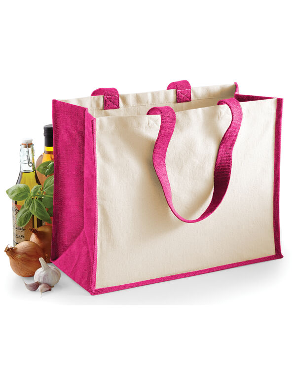 W422 Fuchsia Printers’ Jute Classic Shopper