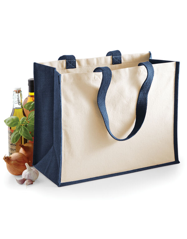 W422 Navy Printers’ Jute Classic Shopper W422 Navy Printers’ Jute Classic Shopper