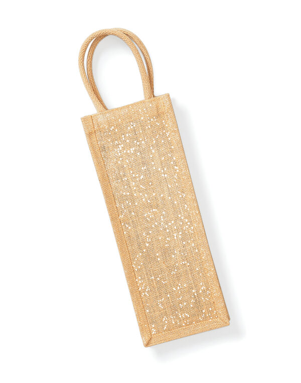 W433 Westford Mill Shimmer Jute Bottle Bag Natural Gold