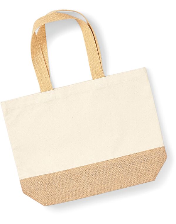 W451 Natural Jute Base Canvas Tote