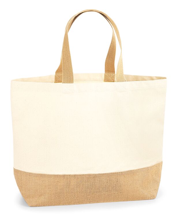 W452 Natural Jute Base Canvas Tote XL